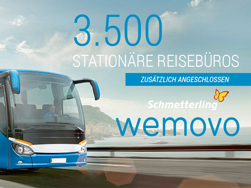 Schmetterling Reisen mit 3.500 Reisebüros kooperiert nun mit WEMOVO!