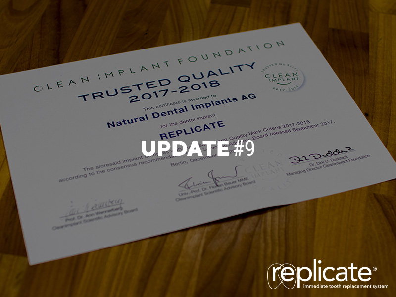 REPLICATE® System receives an award by the Clean Implant Foundation