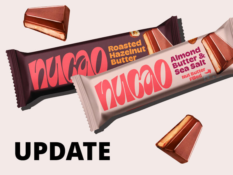 Innovation in Germany: nucao chocolate filled with nut puree!