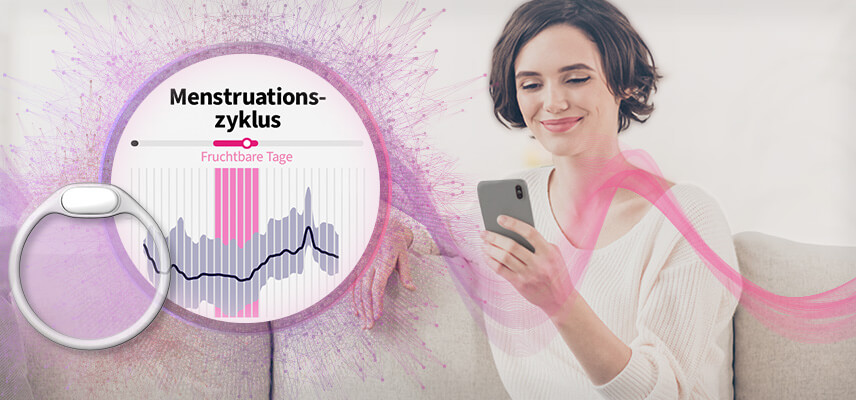 OvulaRing - der „fortschrittlichste Menstruationszyklus-Tracker mit KI für Echtzeit-Erkennung“.