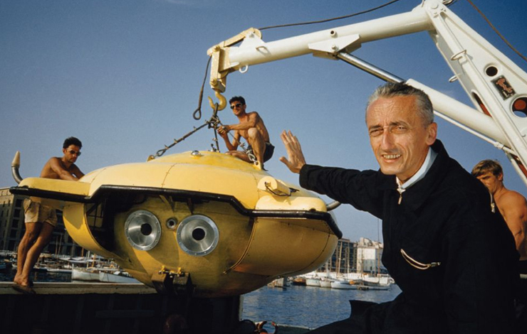 Jacques Cousteau mit seiner tauchenden Untertasse /  ©Cousteau Society