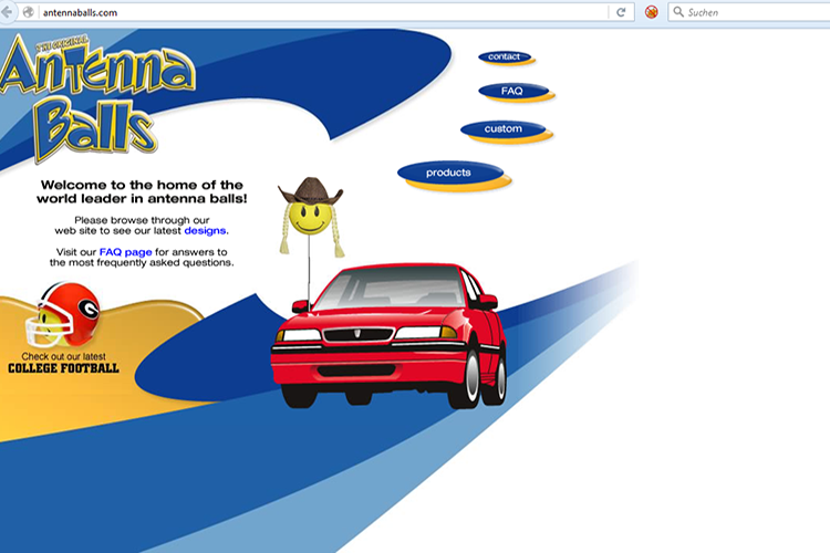 Antenna Balls, Screenshot der Website