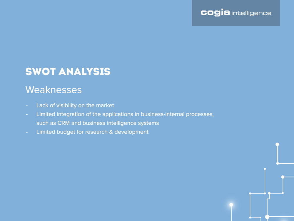 SWOT - Weaknesses Cogia