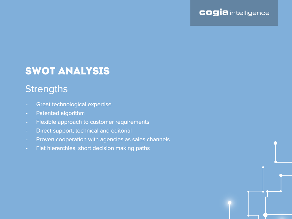 SWOT - Strengths Cogia