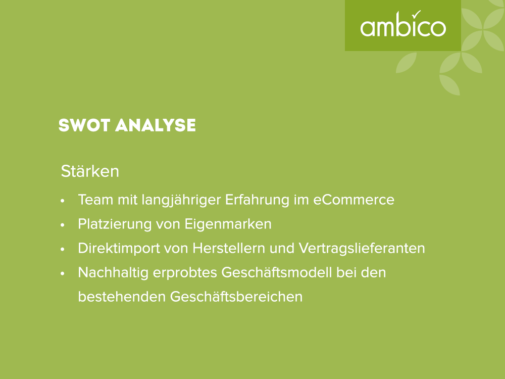 ambico - SWOT Analyse Stärken