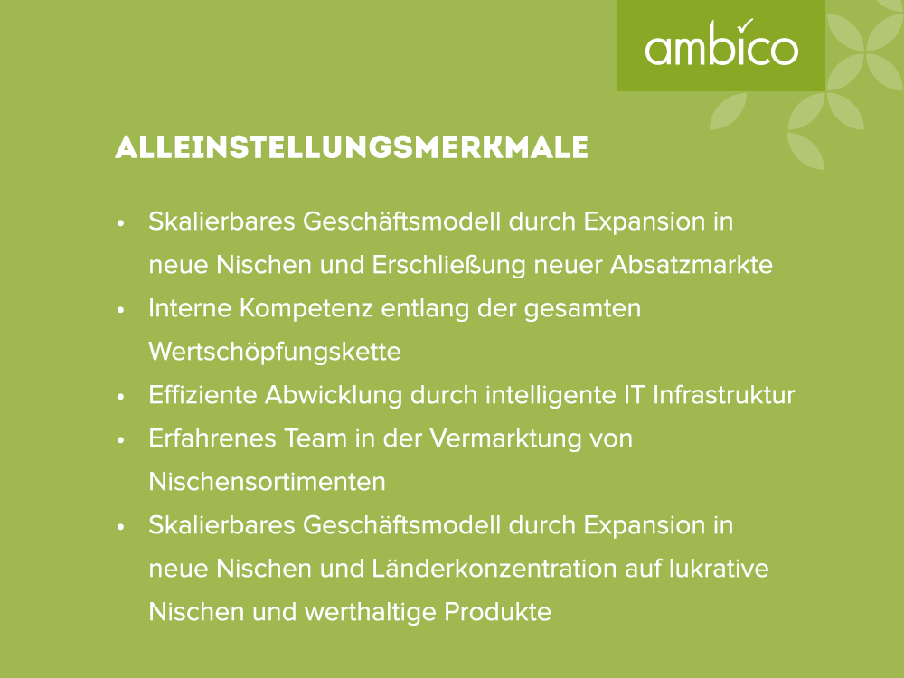 ambico - Alleinstellungsmerkmale