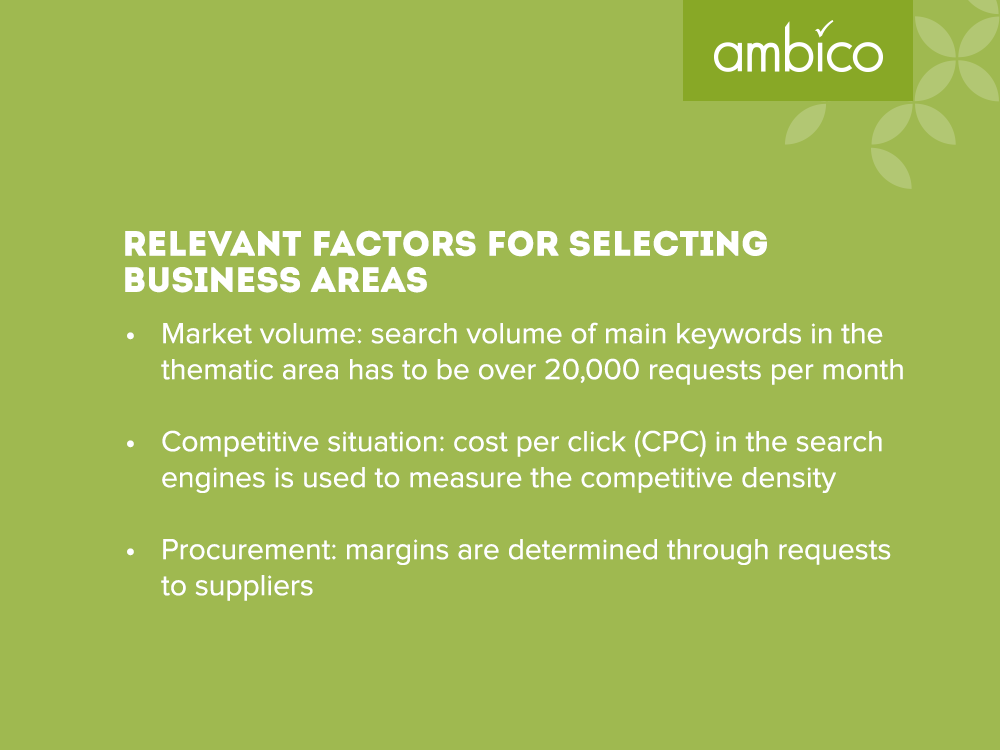 ambico - Relevant factors in the selection of business areas