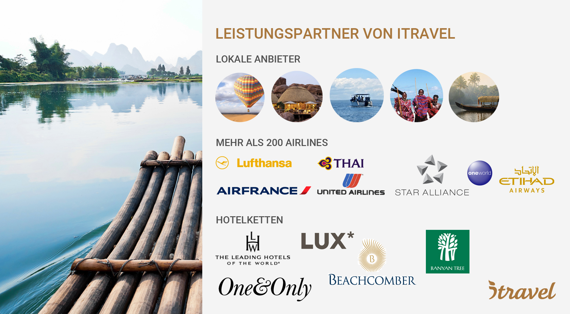 Partner von itravel bei Reiseleistungen