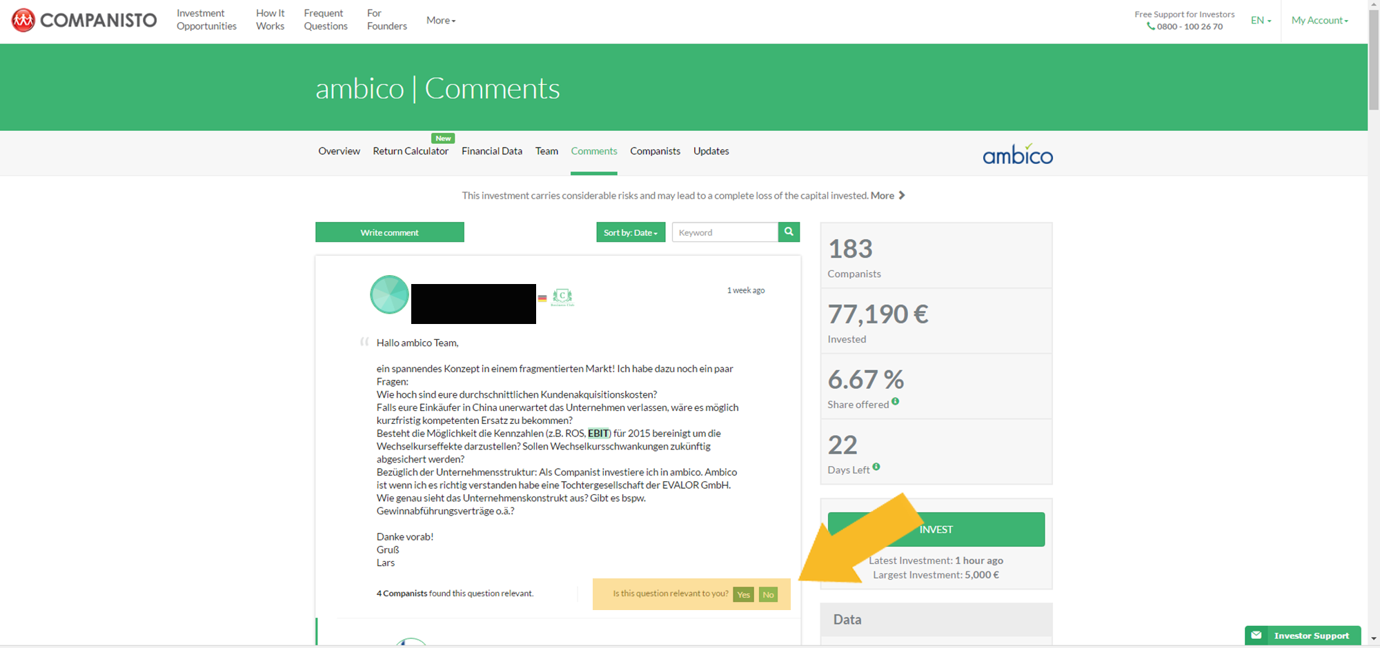 Companisto Screenshot rating Companisto Screenshot rating