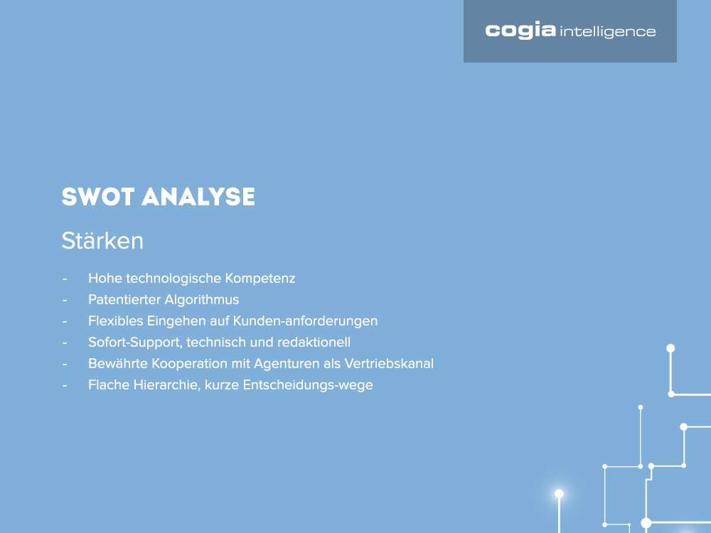 SWOT - Stärken Cogia